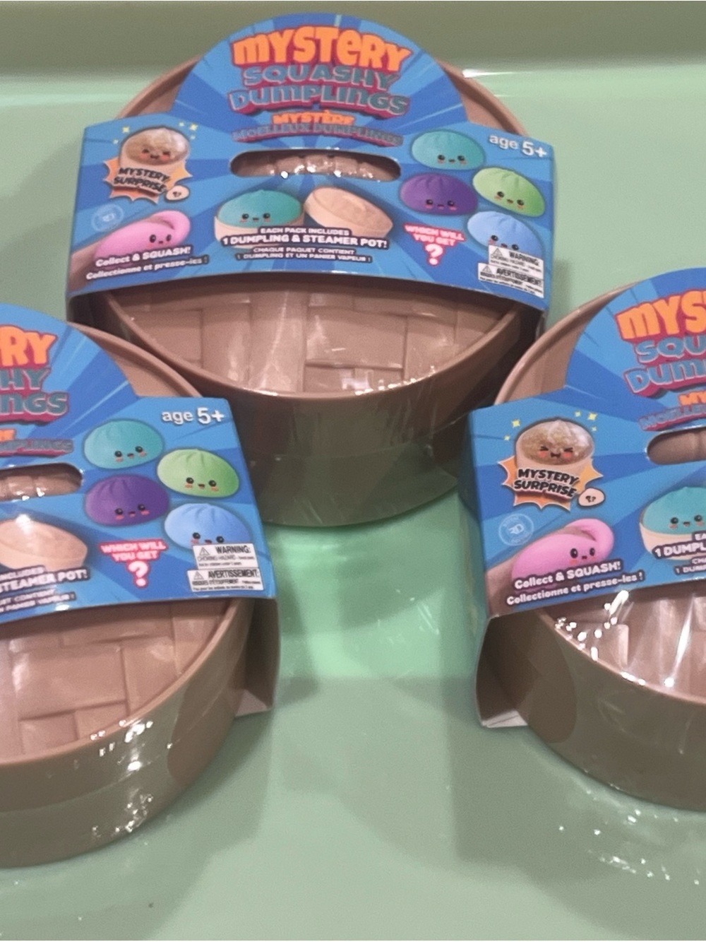 3 Mystery Squash Dumplings Collectible Squishy Toy - Pastel Multicolor
